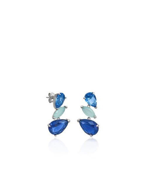 Silverörhänge Three Blue Gems cz