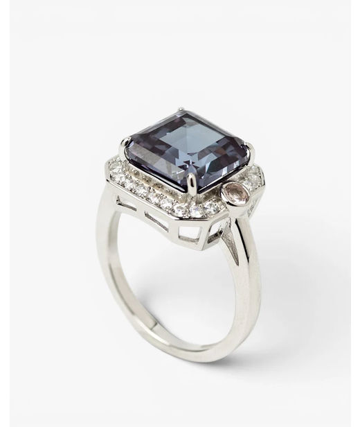 Silverring Ametist & cz SIZE 56