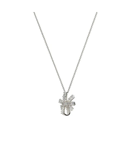 Silverhalsband Floral cz