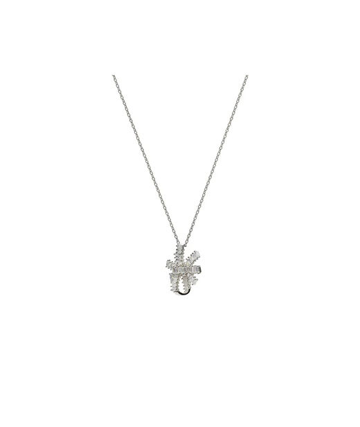 Silverhalsband Floral cz