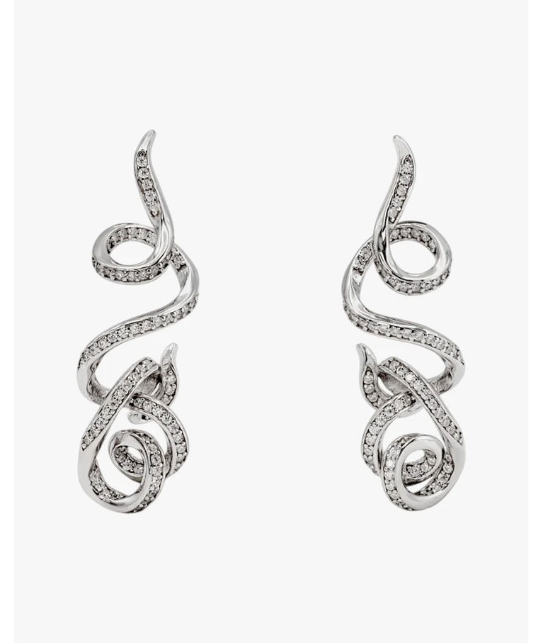 Silverörhänge Long Tangled With Zirconias