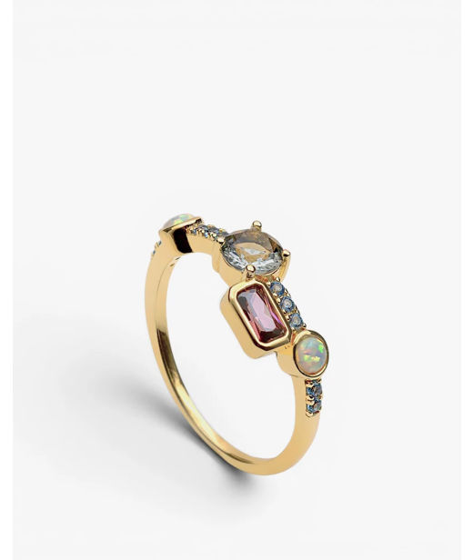 Silverring Multi gem. Fg SIZE 54