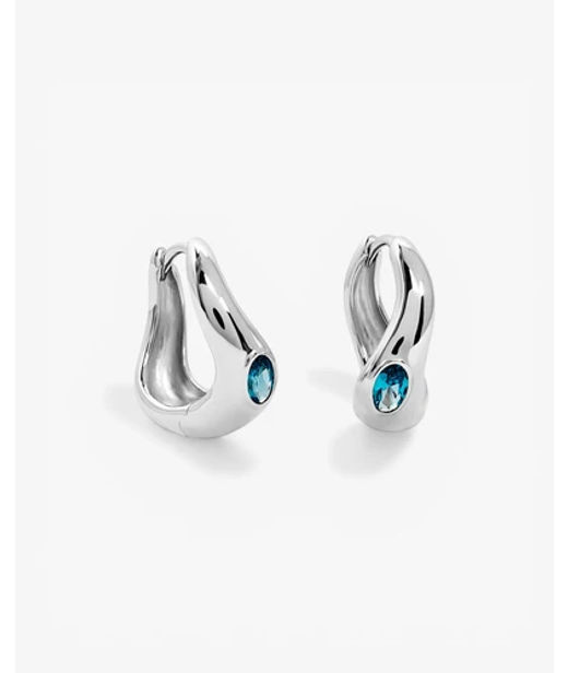 Silverörhänge Organic blue