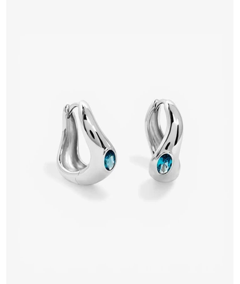 Silverörhänge Organic blue