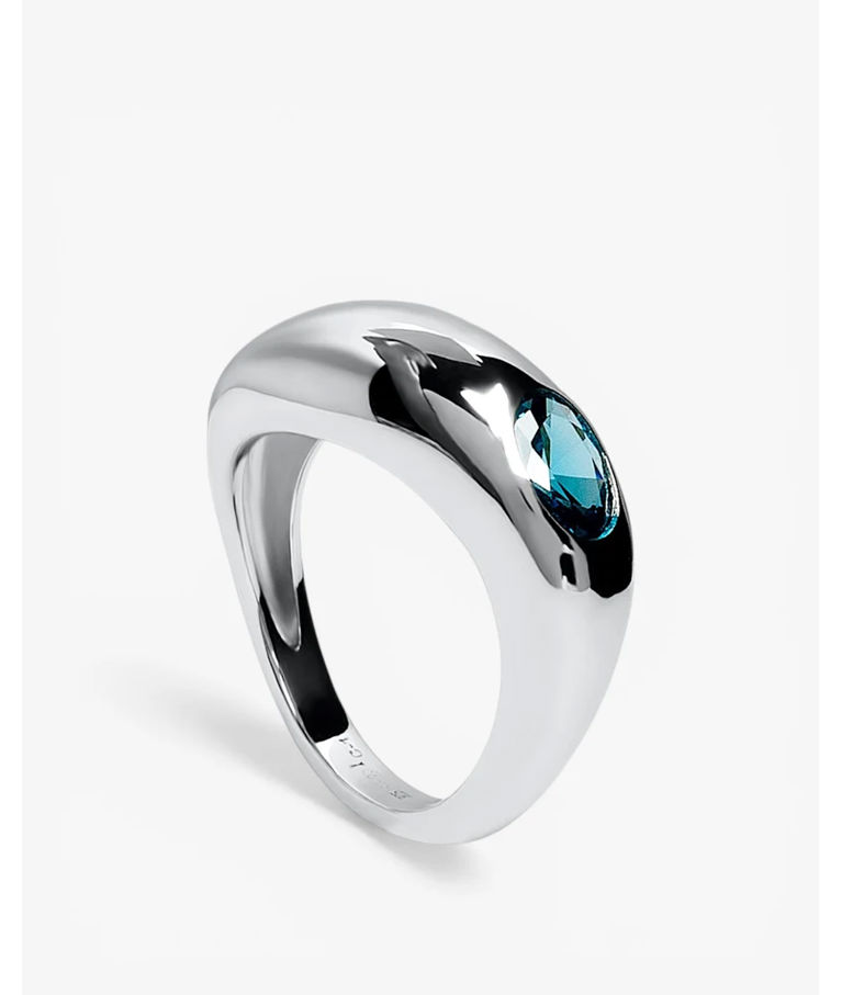 Silverring Organic blue SIZE 56
