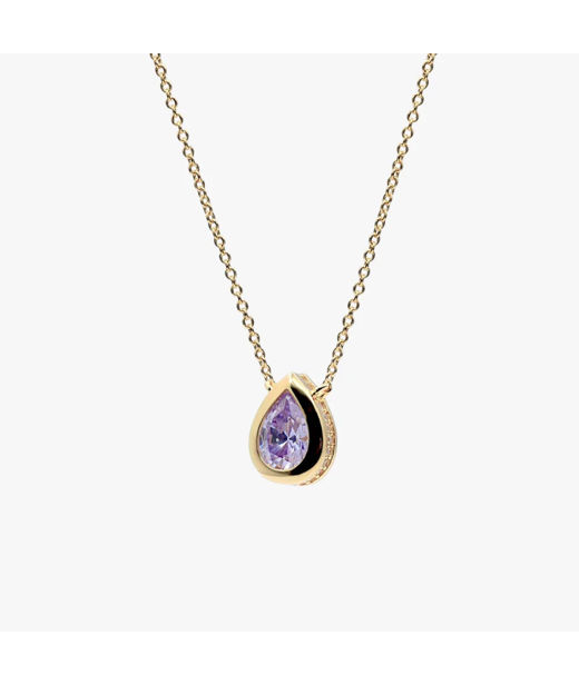 Silverhalsband Lila Sten fg