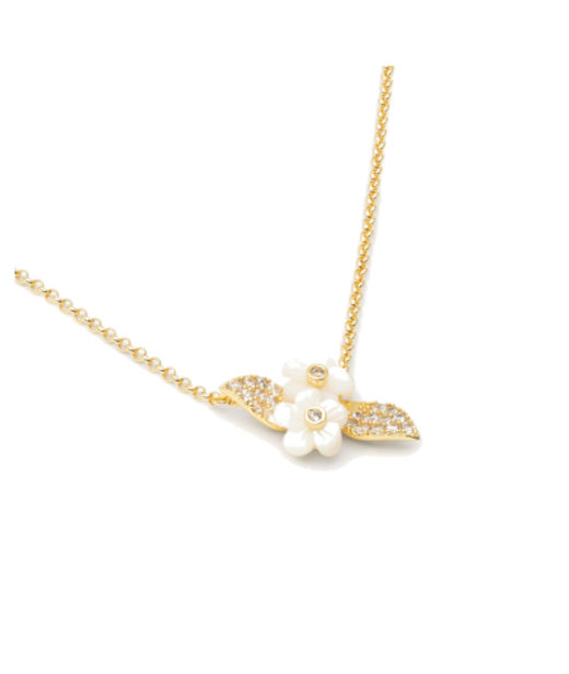 Mässinghalsband Claire - Creme puff gold