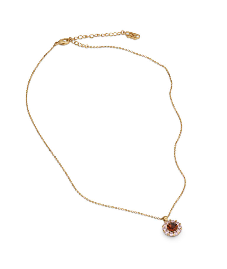 Mässinghalsband New Miss Sofia Pink amber gold (limited)