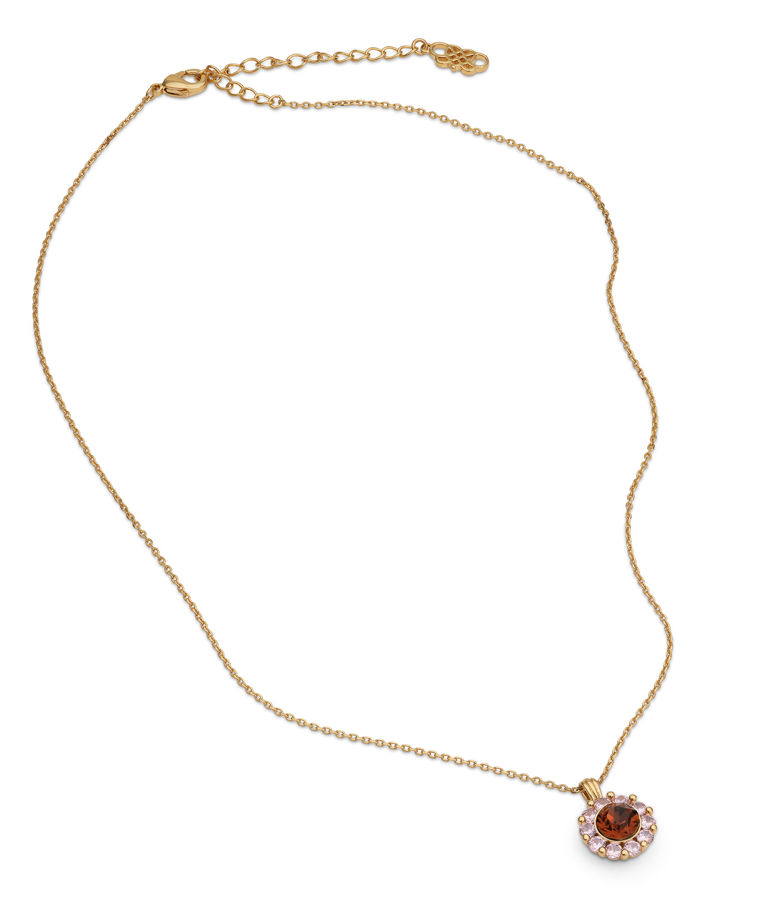 Mässinghalsband New Miss Sofia Pink amber gold (limited)