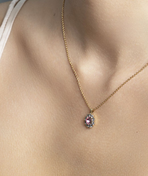 Mässinghalsband New Miss Sofia - Celestial pink / blue silve