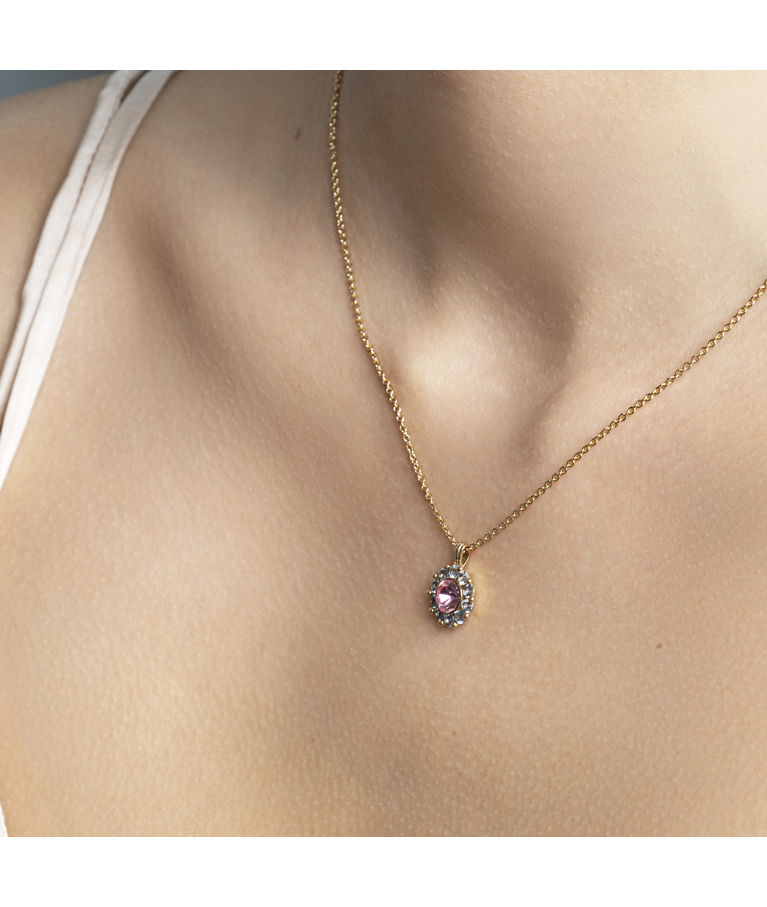 Mässinghalsband New Miss Sofia - Celestial pink / blue silve