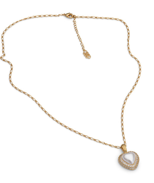 Mässinghalsband Athena Ivory gold