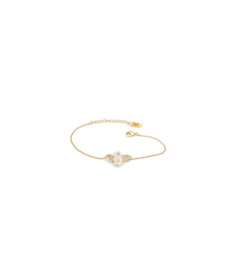 Mässingarmband Claire - Creme puff gold