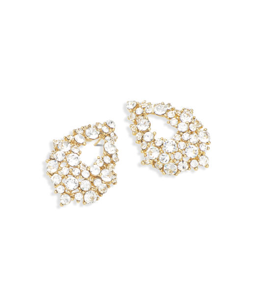 Mässingörhänge Alice Crystal gold BS