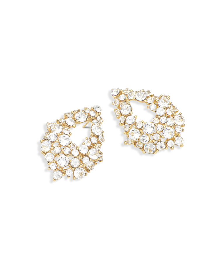 Mässingörhänge Alice Crystal gold BS
