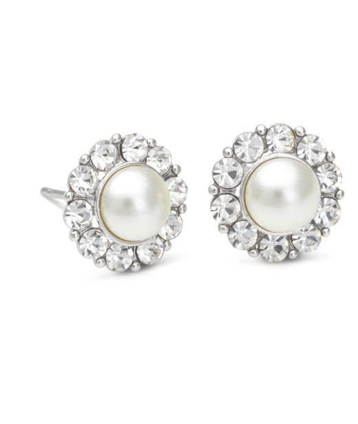 Mässingörhänge Miss Sofia Pearl Creme BS