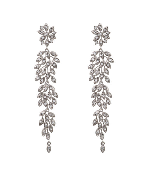 Mässingsörhänge Laurel Crystal silver BS