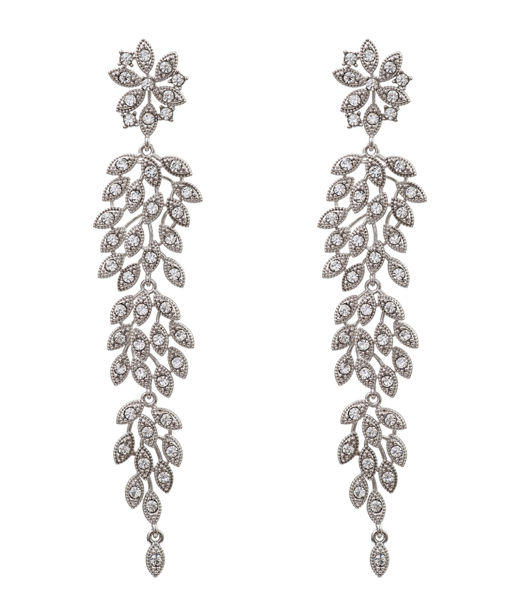 Mässingsörhänge Laurel Crystal silver BS
