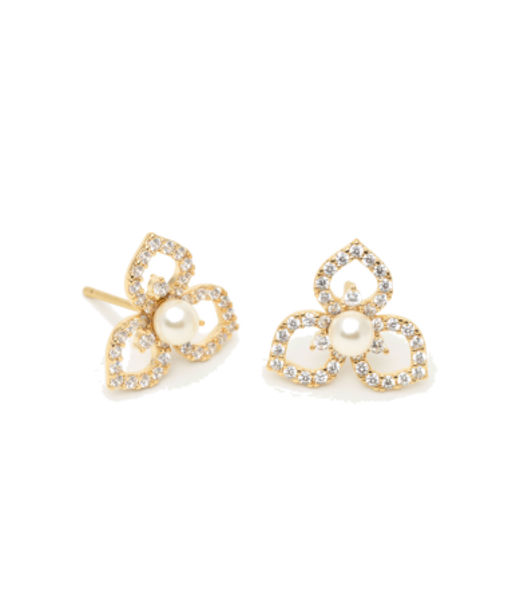 Mässingörhänge Elise - Ivory pearl gold