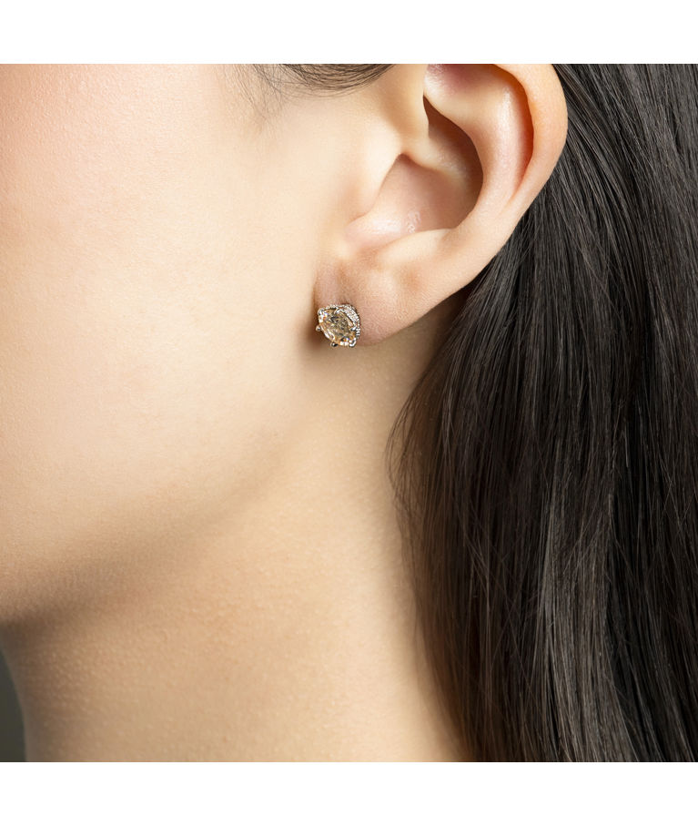 Mässingörhänge Petite Elenora - Champagne mist silver