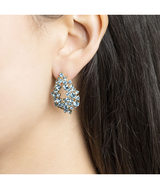 Mässingörhänge New Alice - Celestial blue silver