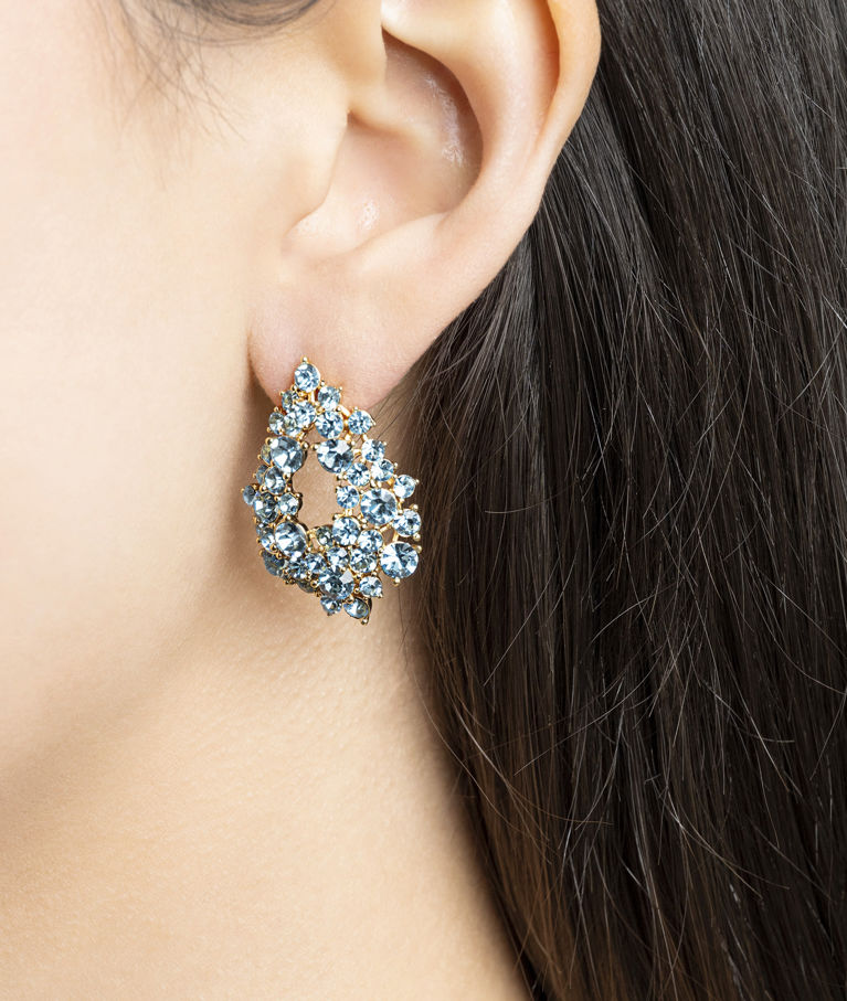 Mässingörhänge New Alice - Celestial blue silver