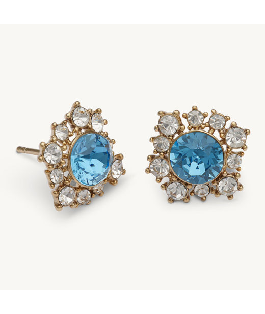 Mässingörhänge Emily Ice Blue gold