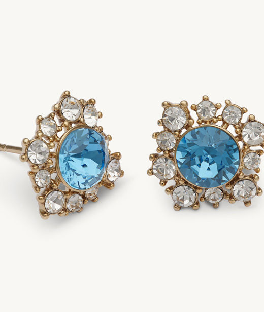 Mässingörhänge Emily Ice Blue gold