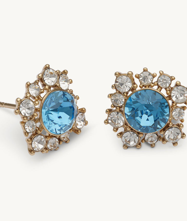 Mässingörhänge Emily Ice Blue gold