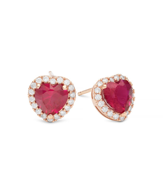 Mässingörhänge Delphine Pink Ruby gold