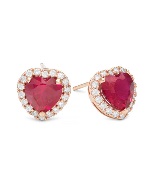 Mässingörhänge Delphine Pink Ruby gold