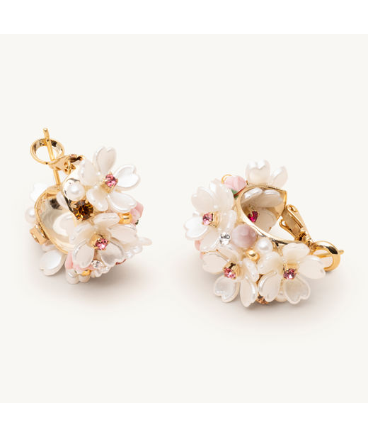 Mässingörhänge Anastasia Creme/Pink gold