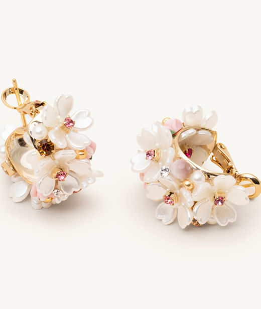 Mässingörhänge Anastasia Creme/Pink gold