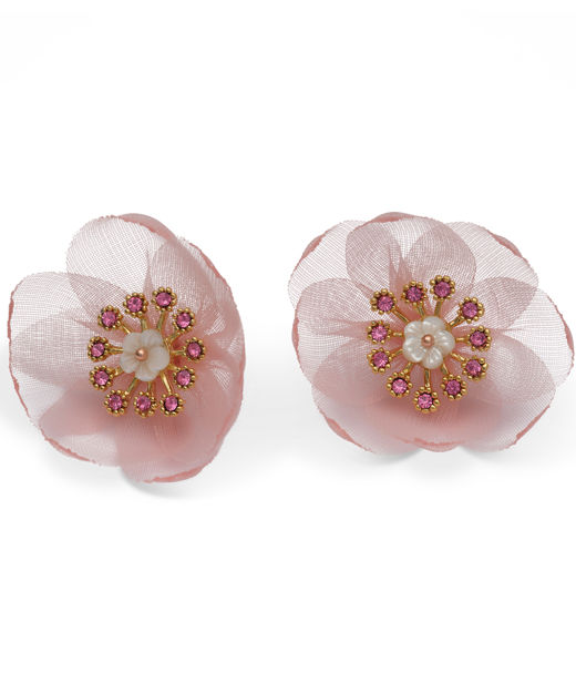 Mässingsörhängen Organza Botanical Orchi gold