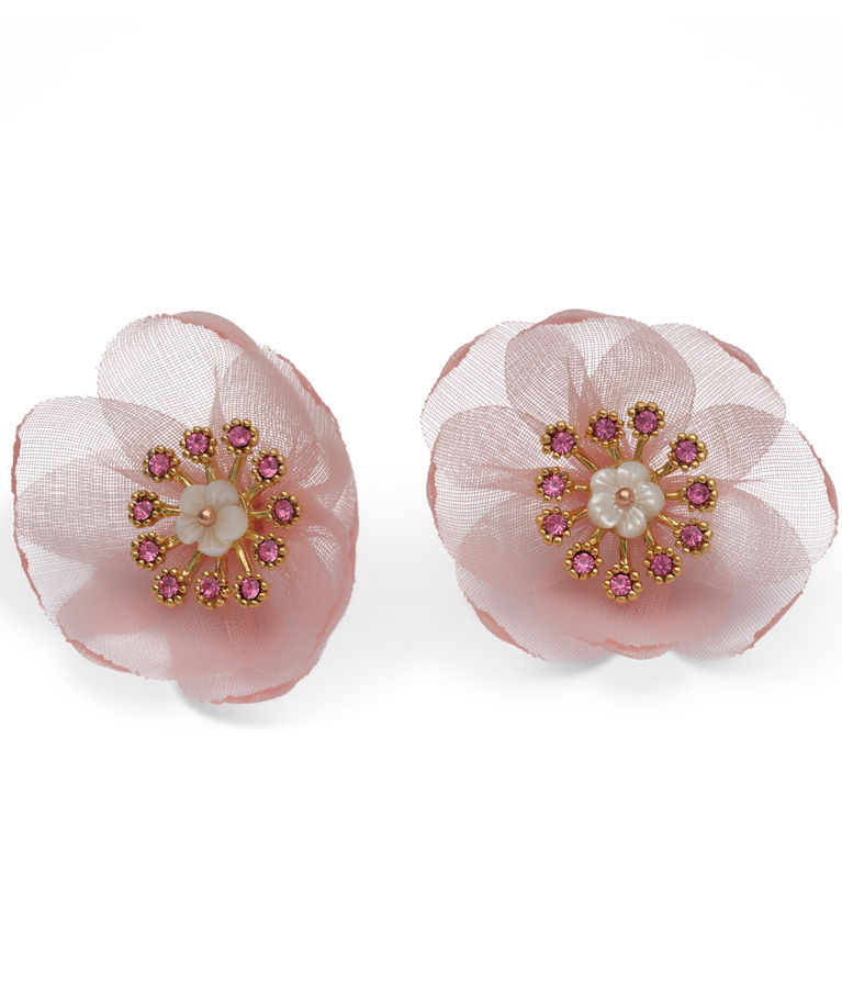 Mässingsörhängen Organza Botanical Orchi gold