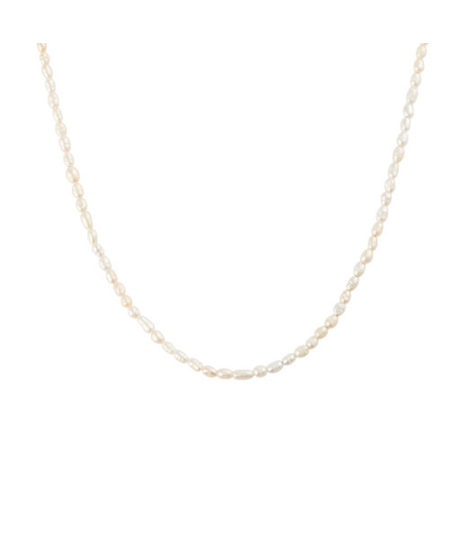 Stålhalsband Pearl 45cm gold