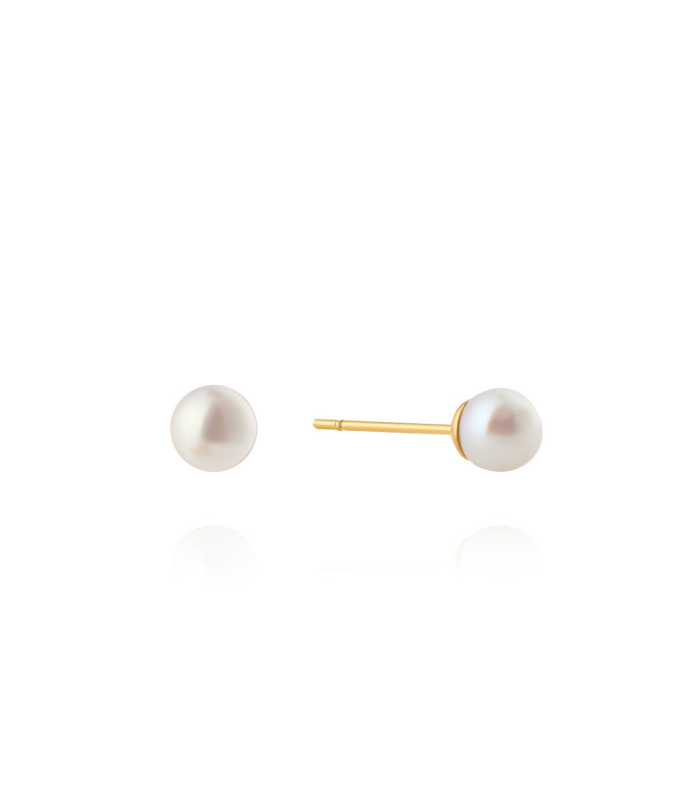 Stålörhängen Pearl Studs 5mm gold