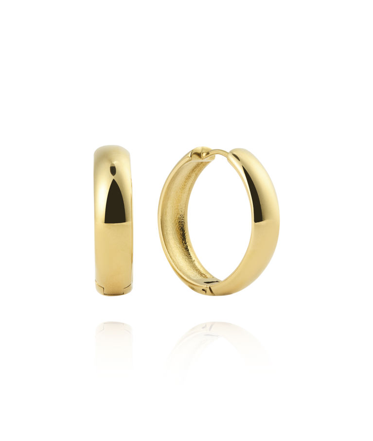 Stålörhänge Brave Gold Large Hoops