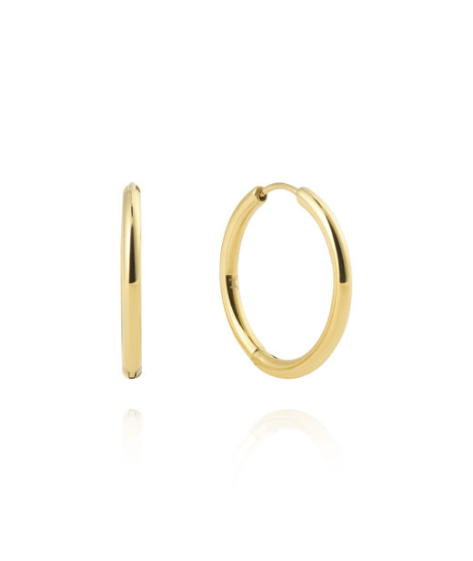 Stålörhänge Slim Gold Large Hoops