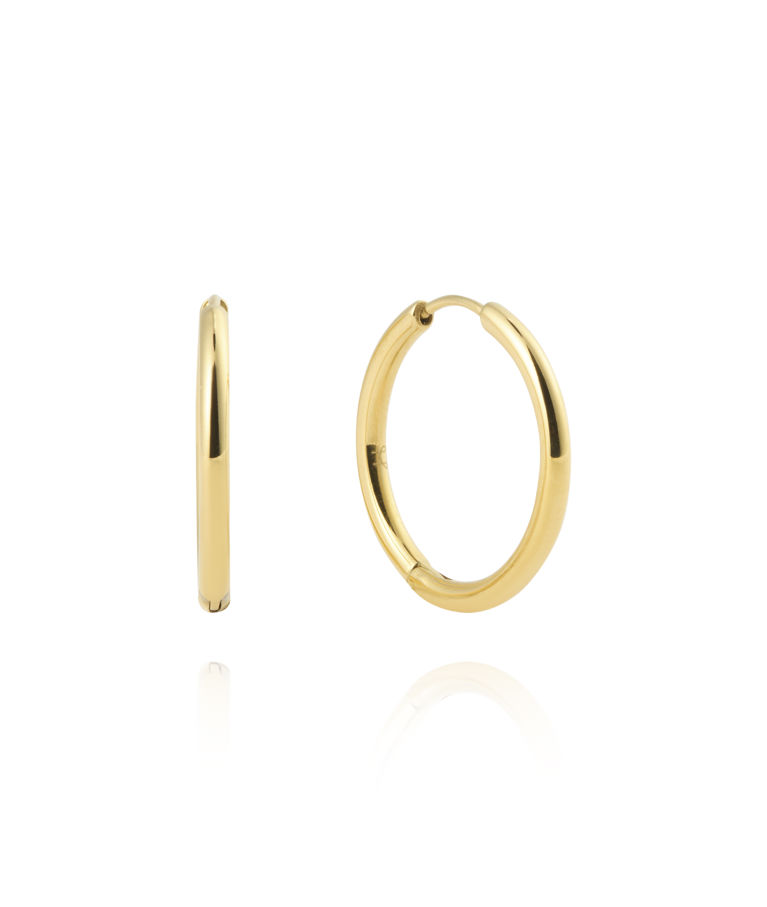 Stålörhänge Slim Gold Large Hoops
