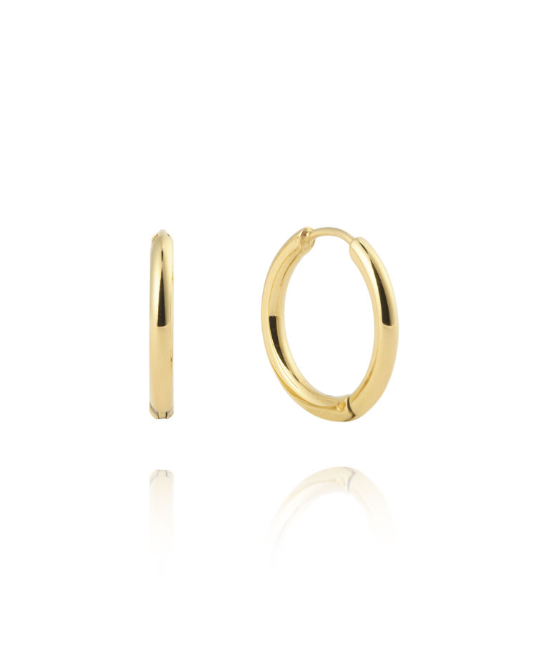 Stålörhänge Slim Gold Medium Hoops