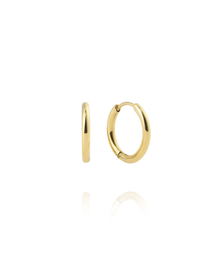 Stålörhänge Slim Gold Small Hoops