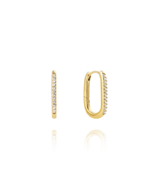 Stålörhänge Sparkle Medium U-Hoops Gold