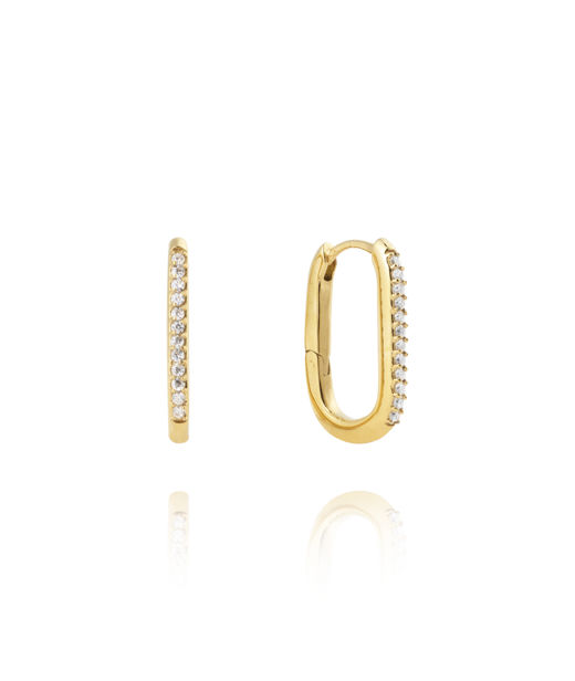 Stålörhänge Sparkle Medium U-Hoops Gold