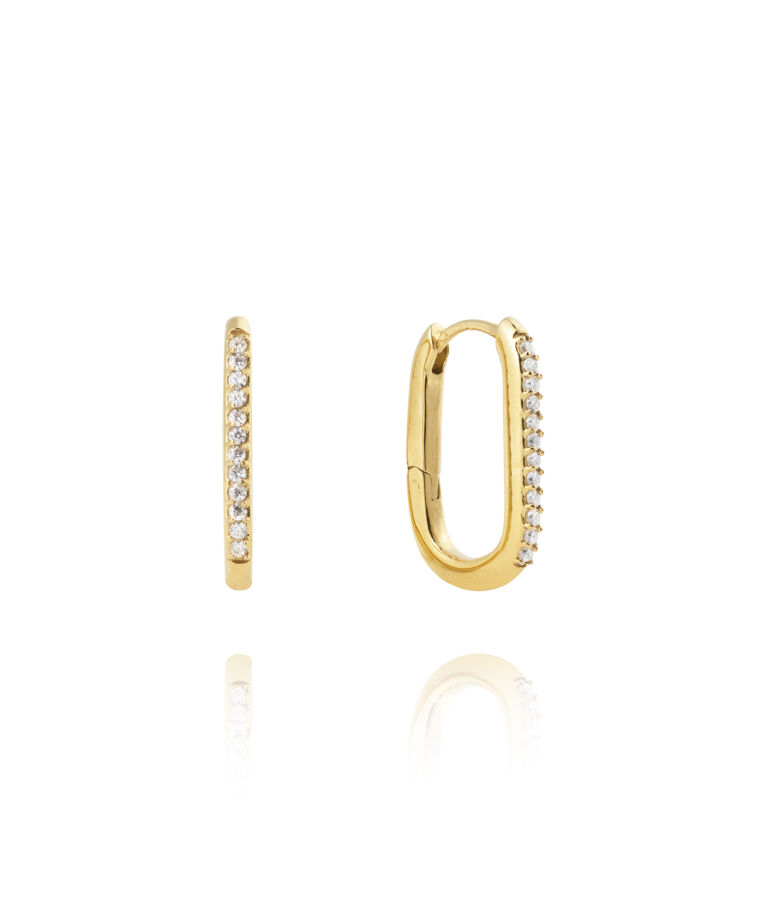 Stålörhänge Sparkle Medium U-Hoops Gold