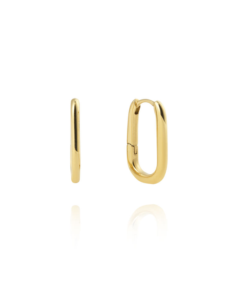 Stålörhänge Slim Gold Medium U-Hoops