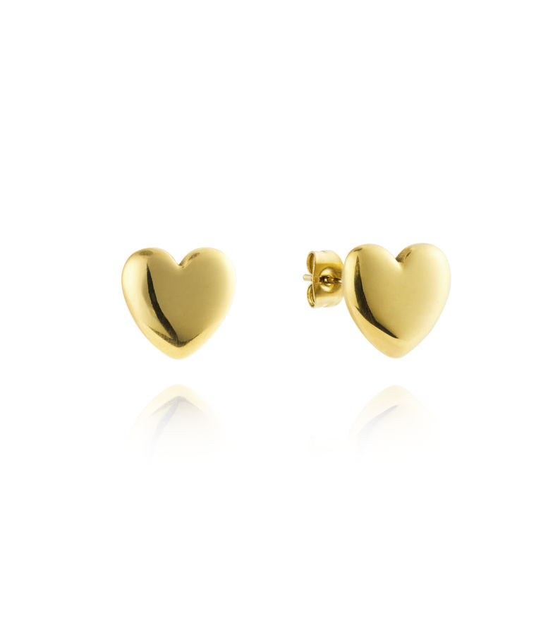 Stålörhänge Love Medium Studs Gold