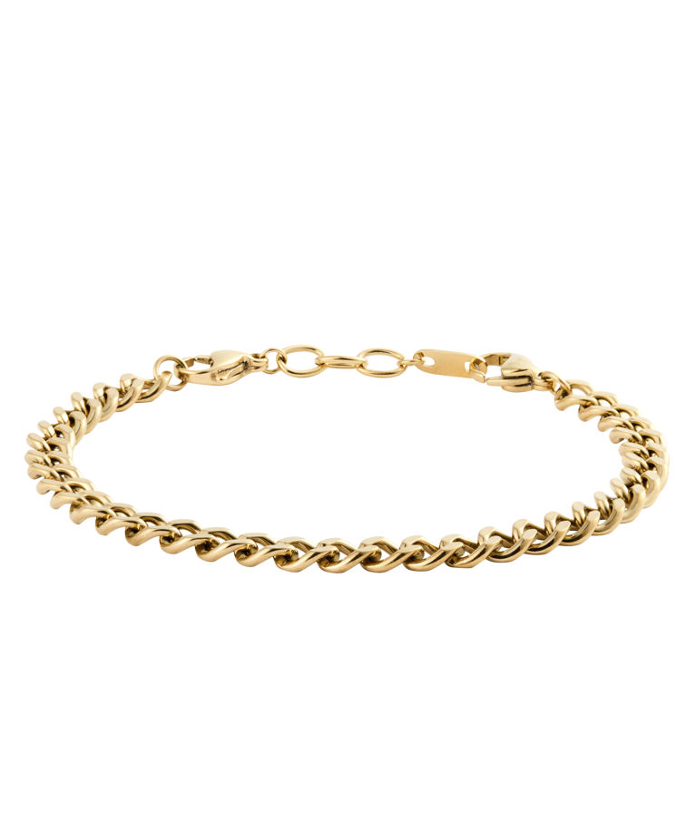 Stålarmband Curb gold medium