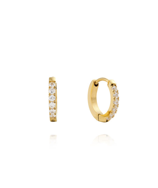 Mässingörhänge Shiny gold Hoops small cz