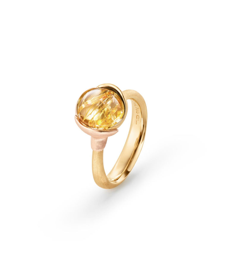 18k gg/rosé ring Lotus stl 1 rutilkvarts SIZE 54
